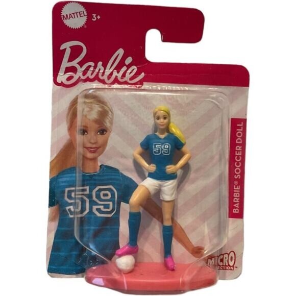 Barbie Soccer Doll Micro Figure Cake Topper - Picture 1 of 4